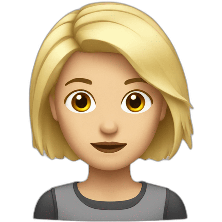 mujer rubia pelo corto emoji