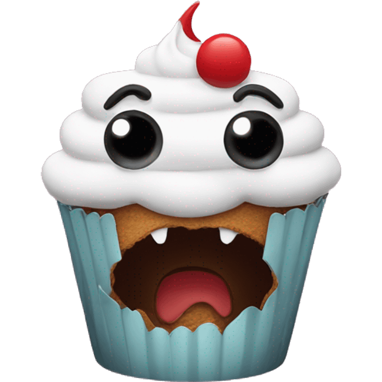 evil cupcake emoji