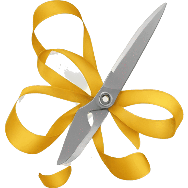 ribbon being cut by scissors emoji