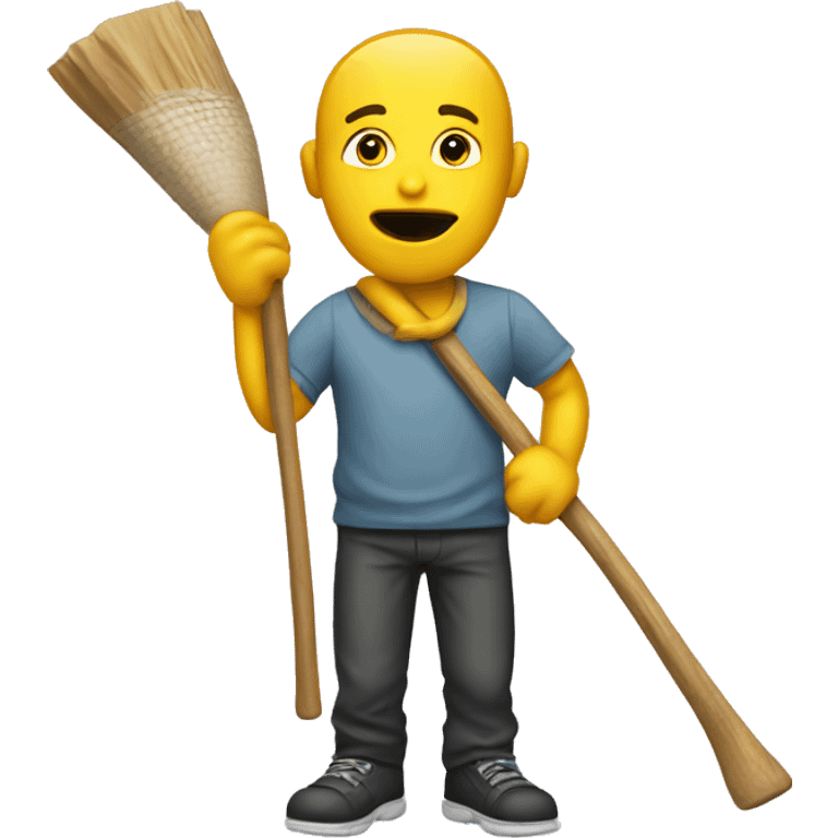 Guy with yellow stick in mouth emoji