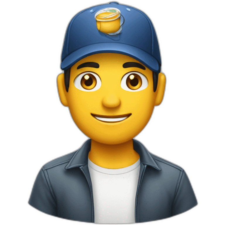 Repartidor de diarios con gorra, hombre joven rubio emoji