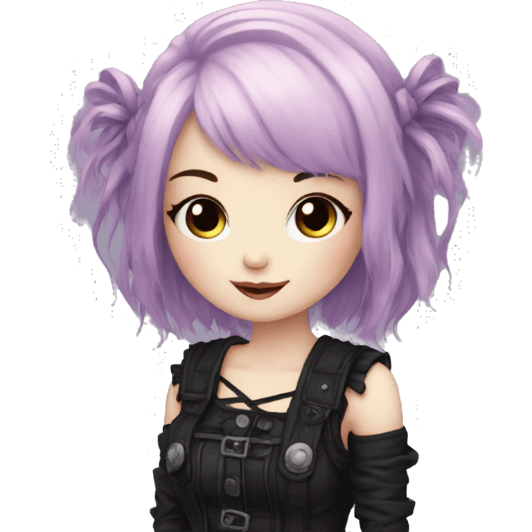 Cute Blushing Kawaii Petite Gothic Emo Lady emoji