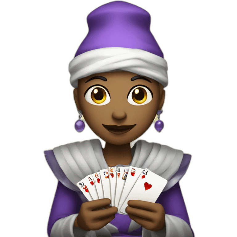 fortune teller with the card emoji