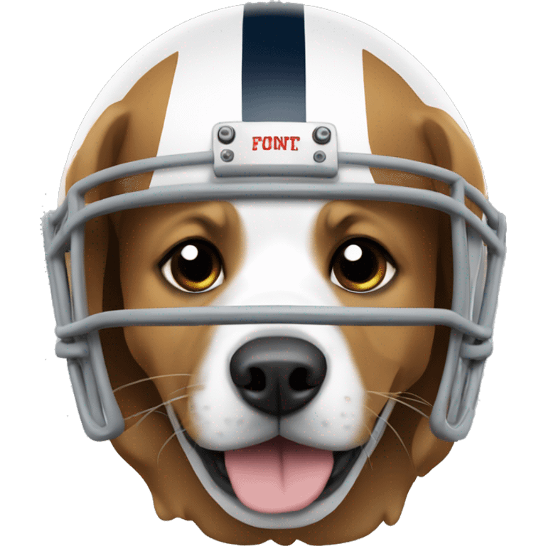 Dog with football helmet emoji