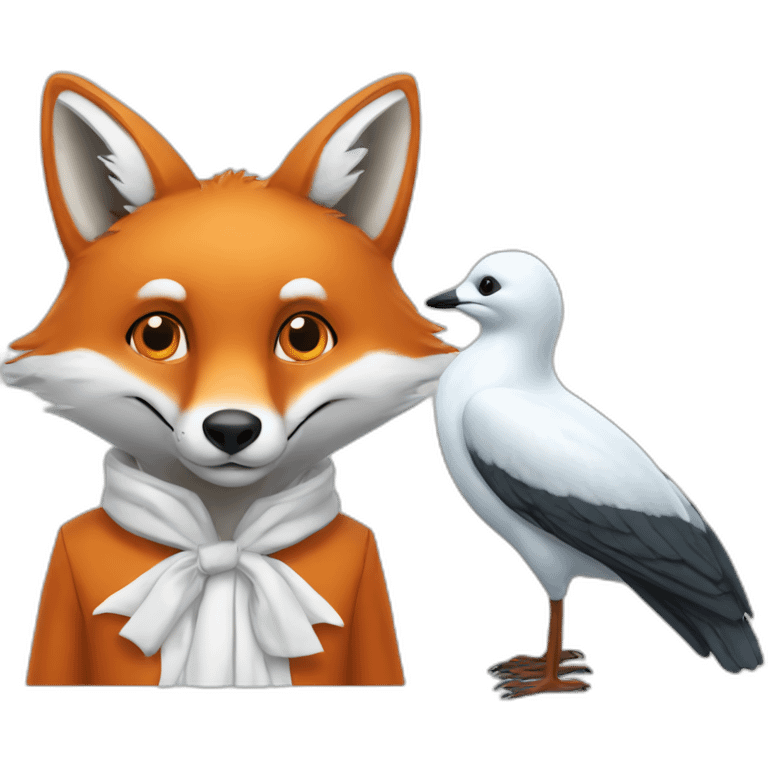 un renard et une mouette emoji