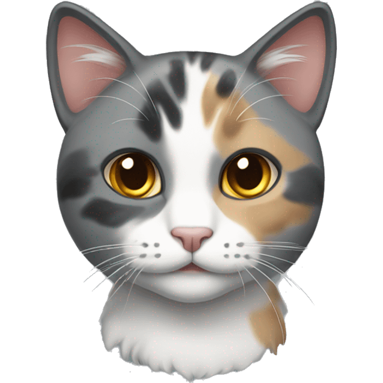 Grey calico cat emoji