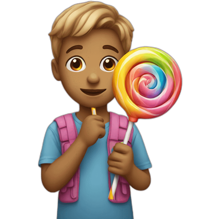 Kid with lollipop emoji