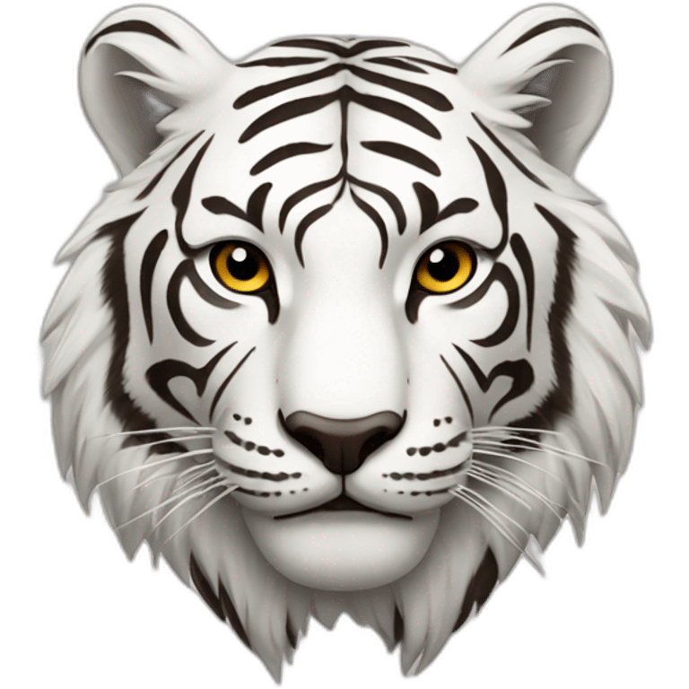 white boho tiger emoji