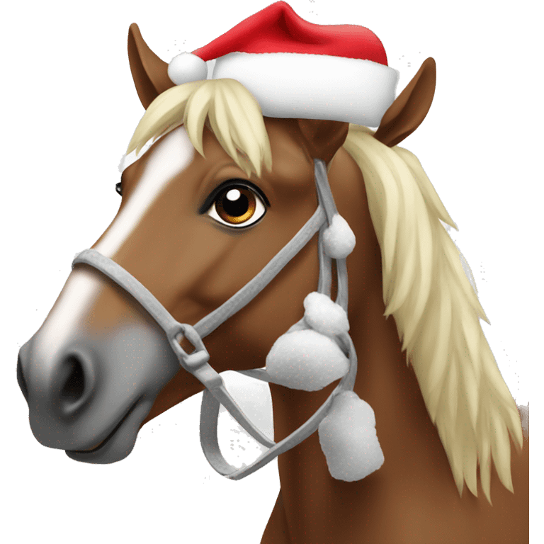 horse with santa hat emoji