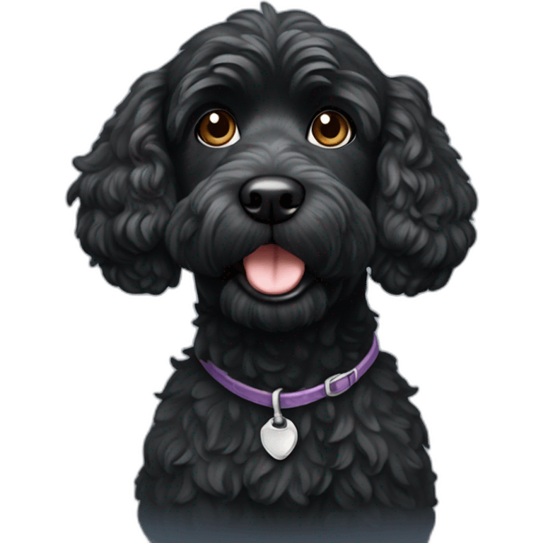 Black cockapoo dog emoji