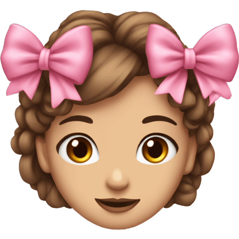 Coquette pink bow cute emoji