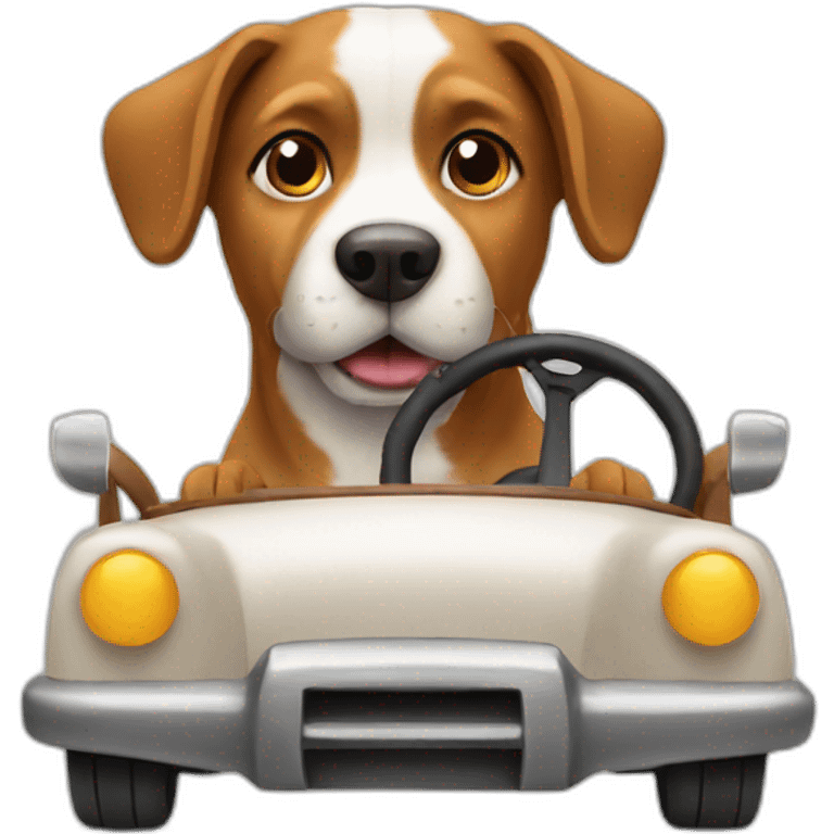 dog driving emoji