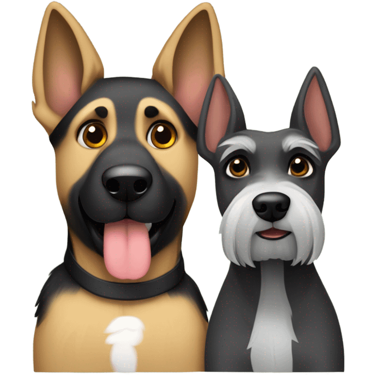 German Shepard and Schnauzer mis emoji