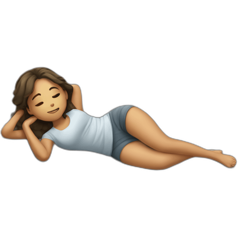 a girl laying on stone emoji