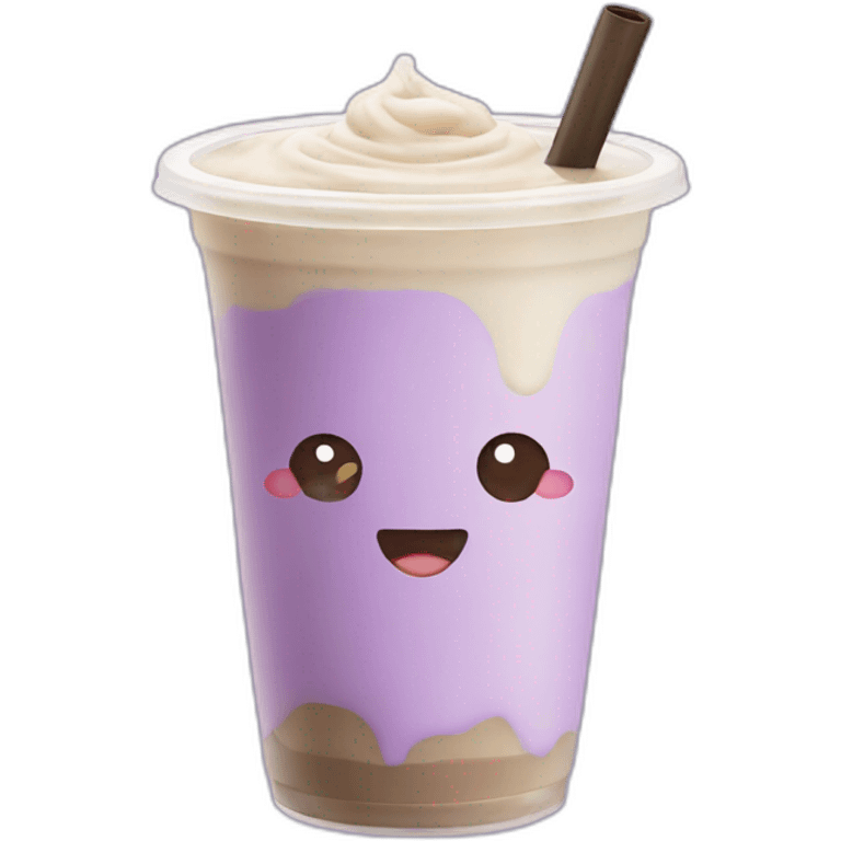 Taro milk tea with brown boba emoji