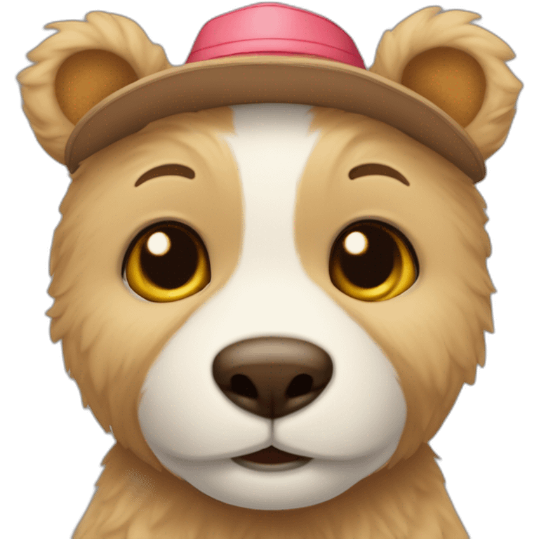 Un tierno oso usando gorros de cumpleaños  emoji