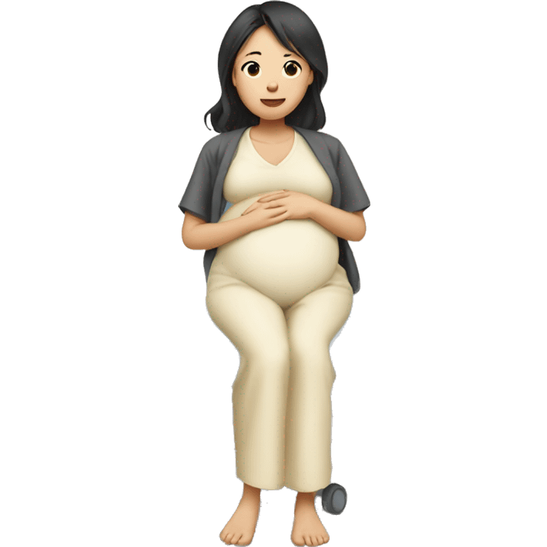 Pregnant Asian woman in the hospital emoji