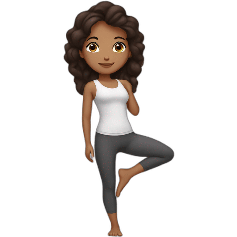 yoga brunette girl  emoji