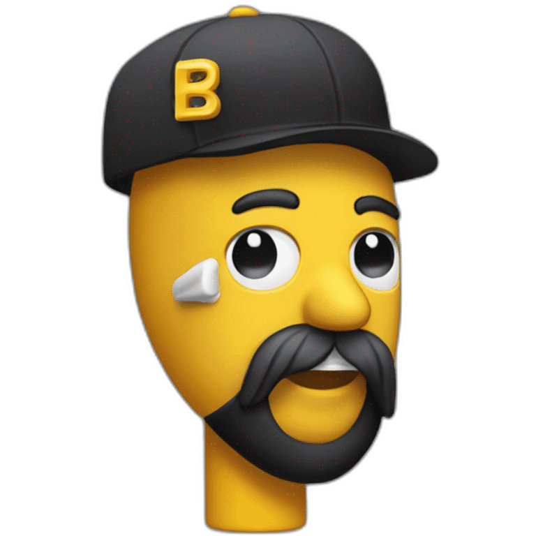 pez Reineta con barba, ropa amarilla y una gorra negra emoji