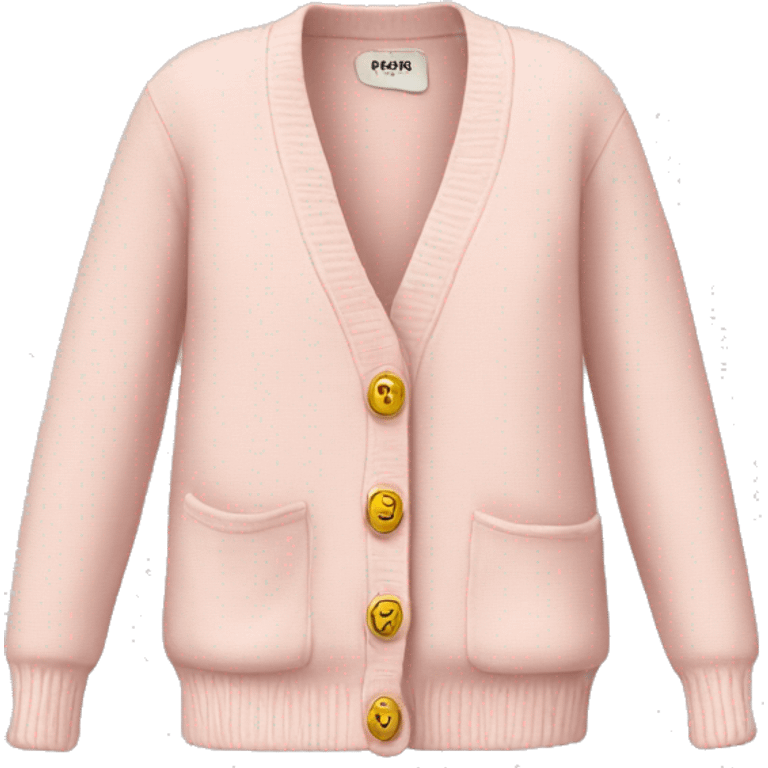 Pale pink cardigan gold buttons emoji