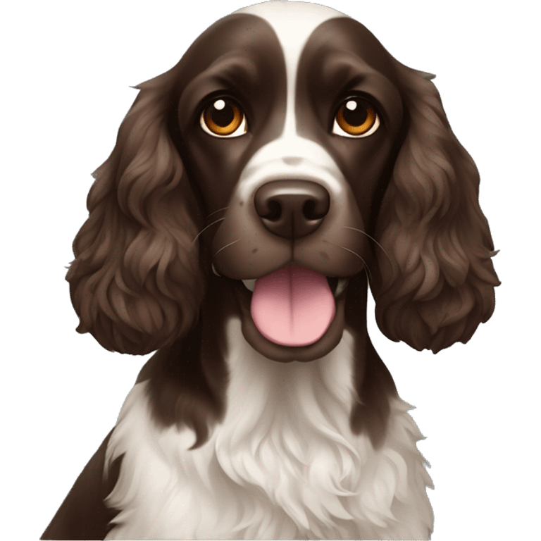 Dark brown cocker spaniel emoji