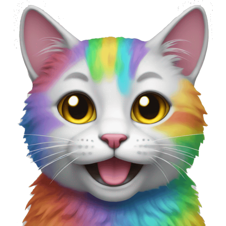 rainbow cat happy emoji