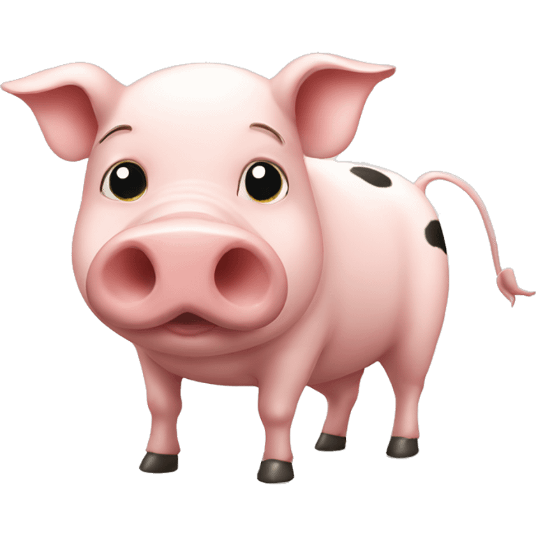 pig with cow emoji