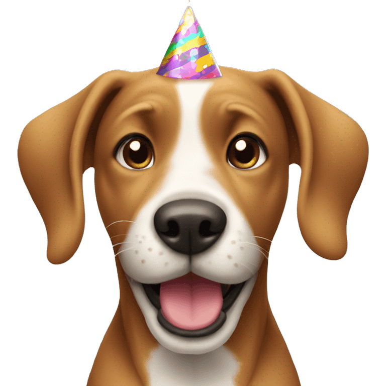 dog celebrating birthday emoji