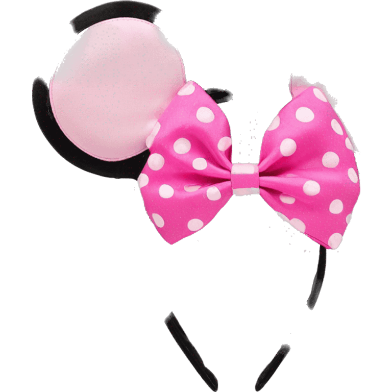 Black ear pink polkadot bow Minnie mouse ear headband emoji