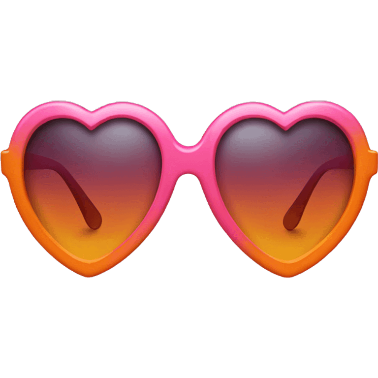 Pink and orange heart sunglasses  emoji