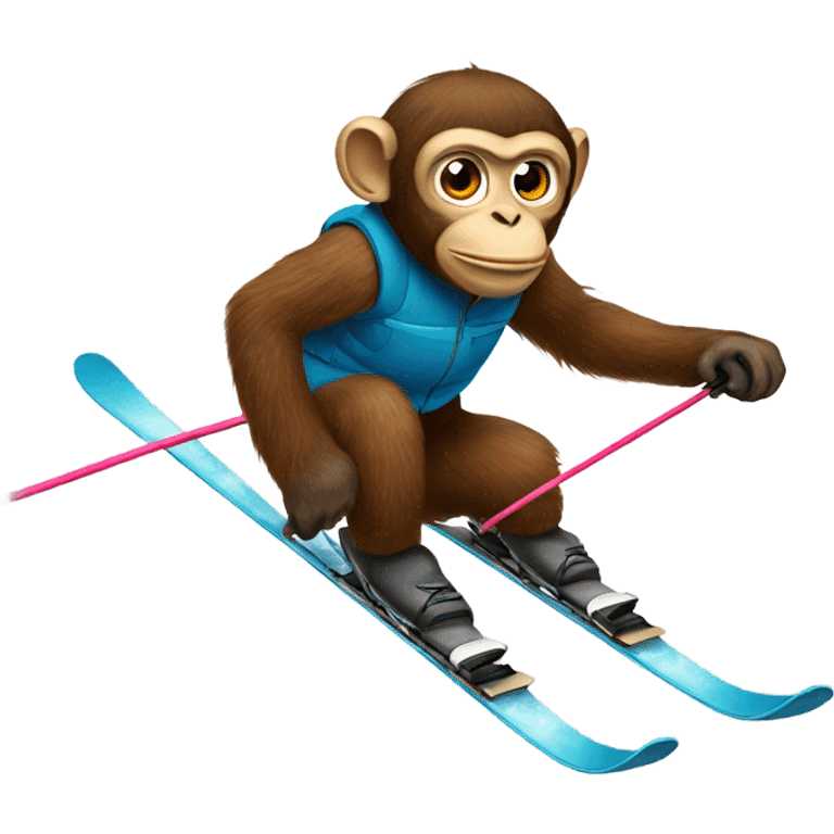 Monkey skiing  emoji