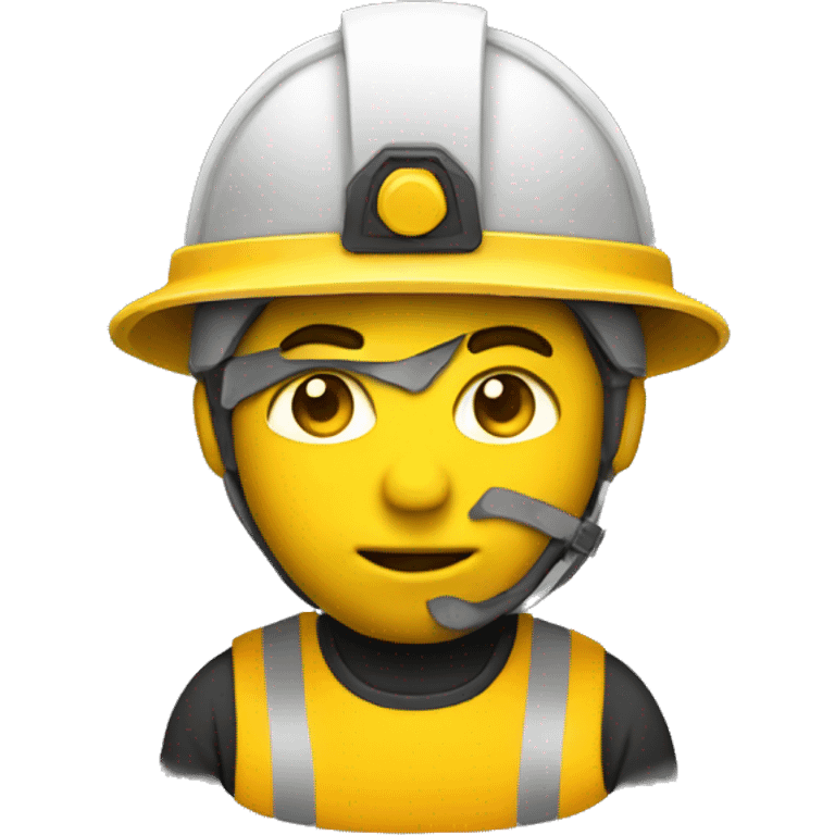 yellow emoji miner with helmet emoji