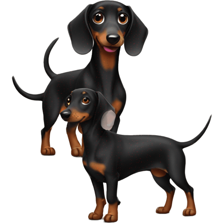 Cute black dachshund  emoji