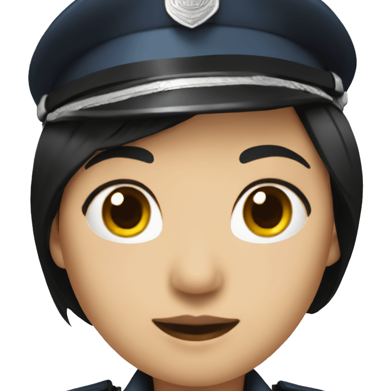 Asian Policewoman with black hair  emoji