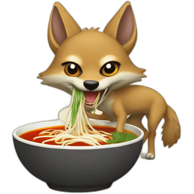 Jackal eating pho emoji