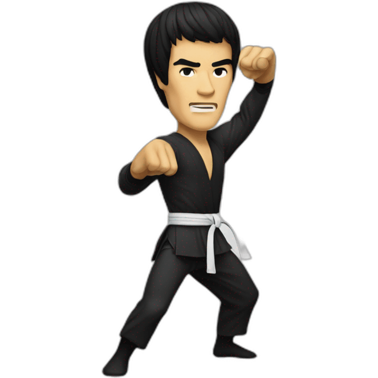 bruce lee side-kick to bag emoji