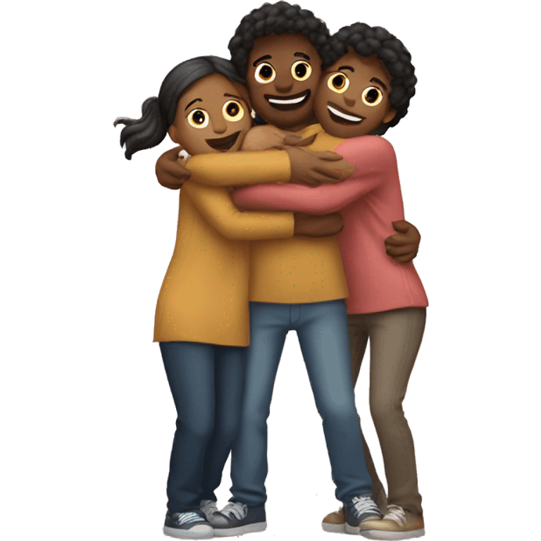 Three bestfriends hugging emoji