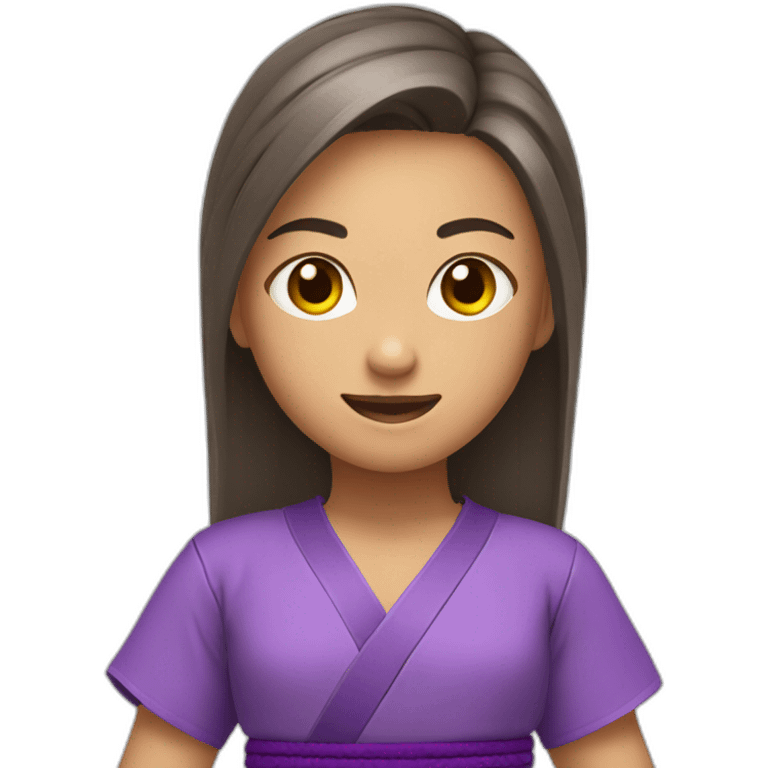 Girl with purple martial arts belt emoji