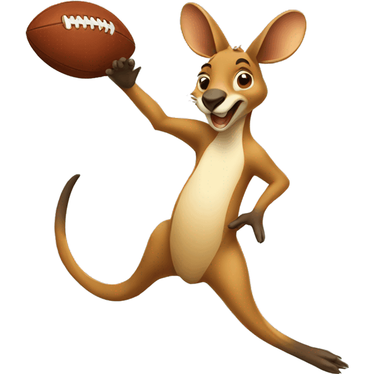 Kangaroo throwing football emoji