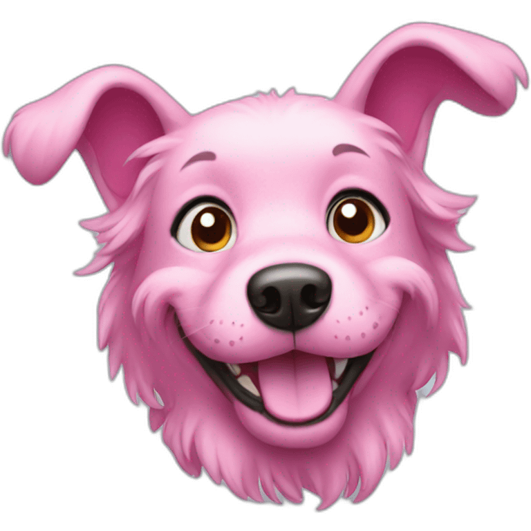 Pink dog happy emoji