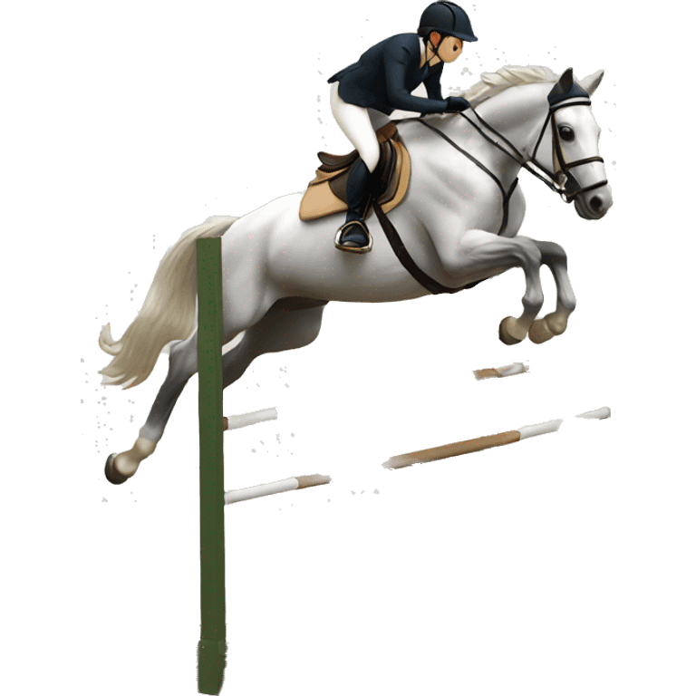 Horse jumping over a jump emoji