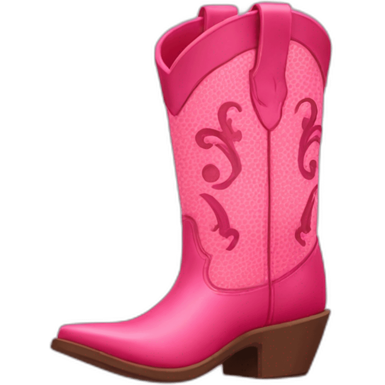 Pink santiag boot originally with red pattern emoji