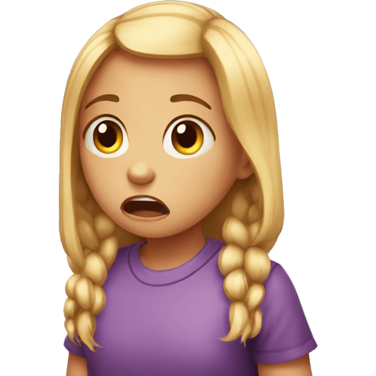 Scared kid girl emoji