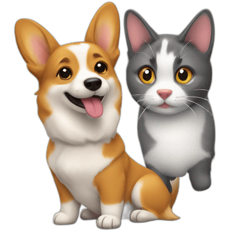 Corgi with cat emoji