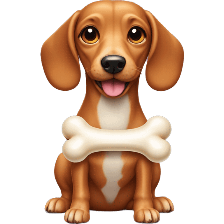 Weenie dog with bone emoji