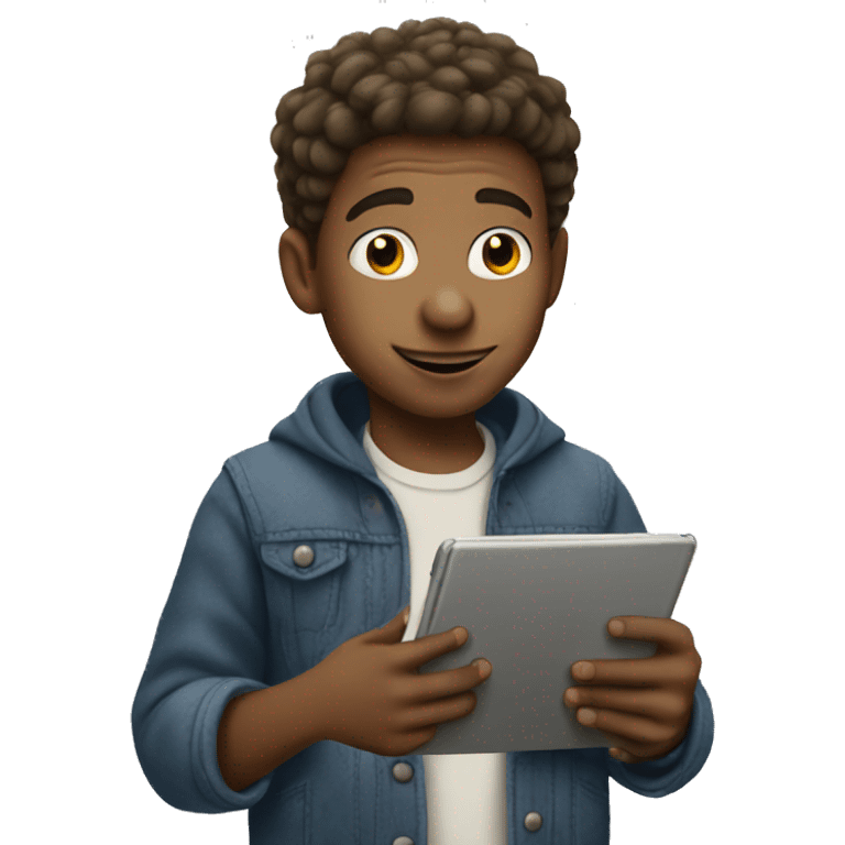 Rat boy holding an tablet emoji