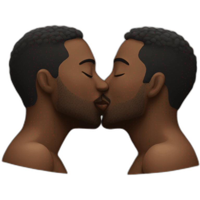 Black men kissing emoji