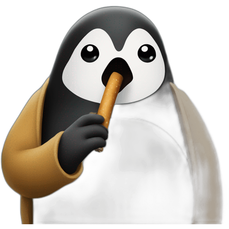 Un pingouin qui fume un cigare  emoji