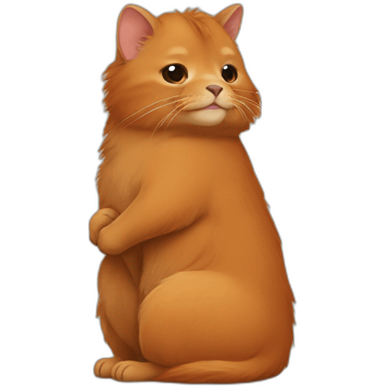 Capibara hug orange persian cat emoji