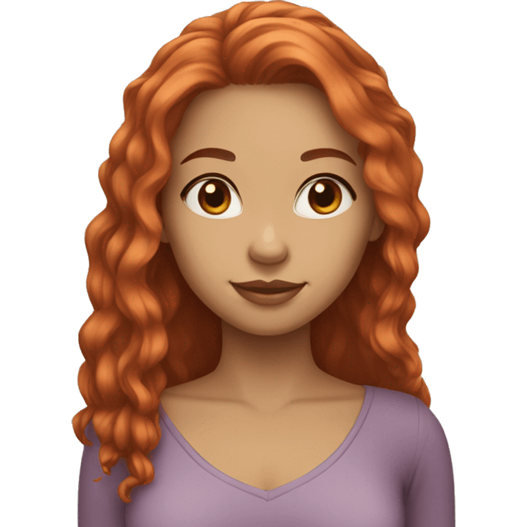 YOUNG LADY,LIGHT SKIN TONE, LARGE RED HAIR, STRAIGHT HAIR emoji